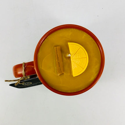 Spiced Cider - Mug Candle - 100% Soy Wax (Orange Crosshatch mug)