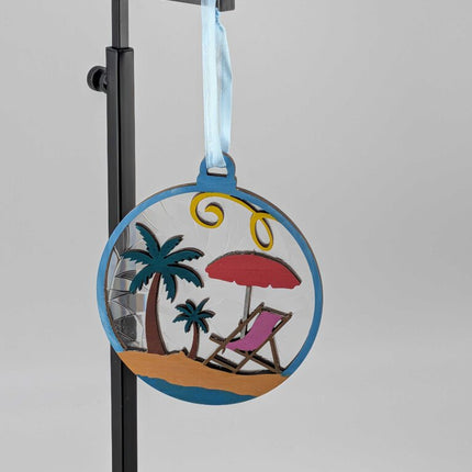 Painted Beach Scene Suncatcher