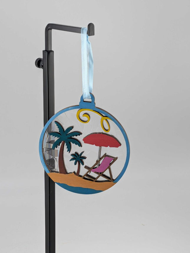 Painted Beach Scene Suncatcher