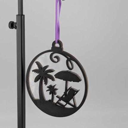 Silhouette of a Beach Scene Suncatcher