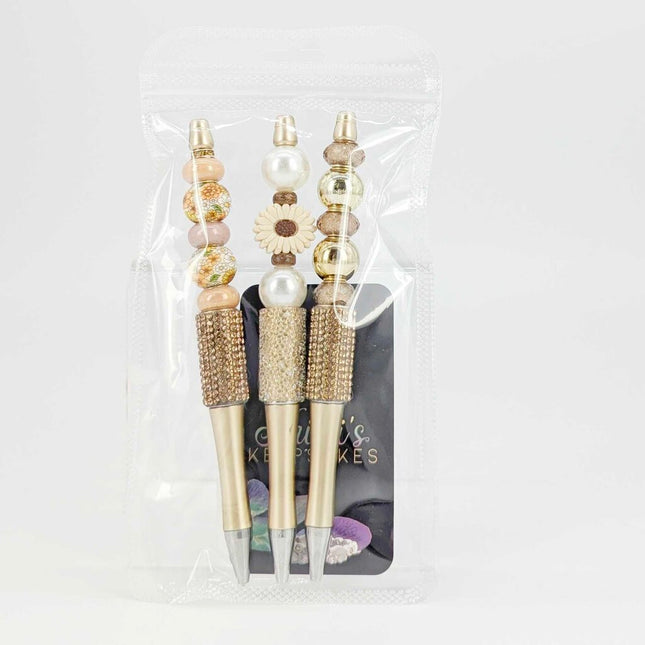 Set of 3 beaded pens
