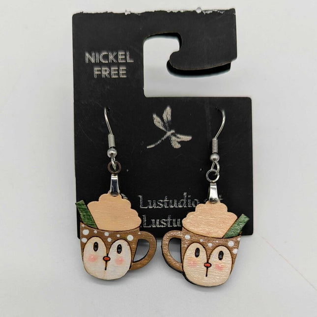 Earrings - Hot Cocoa Mug Reindeer