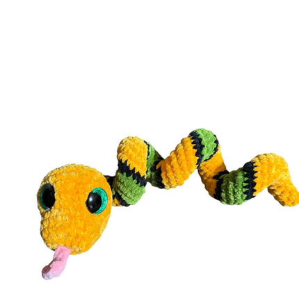 Crocheted twisty snake plushie