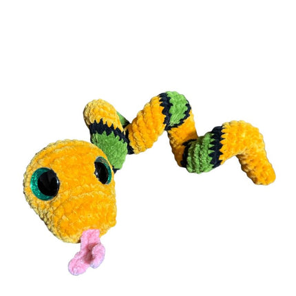 Crocheted twisty snake plushie