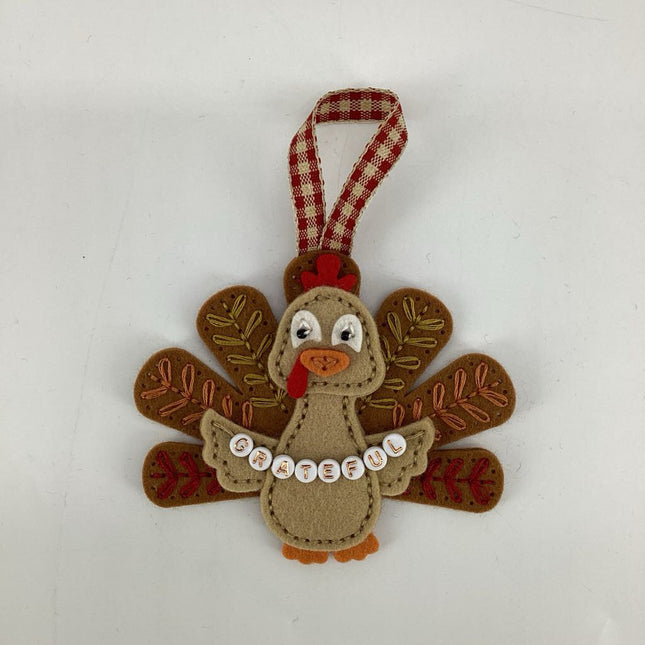 Grateful turkey ornament