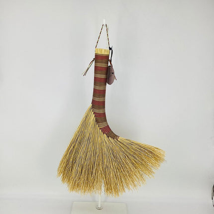 Turkey Wing Whisk Broom, red green tan ombre, LT358