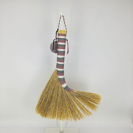 Turkey Wing Whisk Broom, red green white ombre, LT135