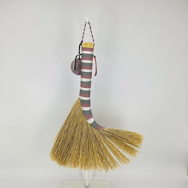 Turkey Wing Whisk Broom, red green white ombre, LT135