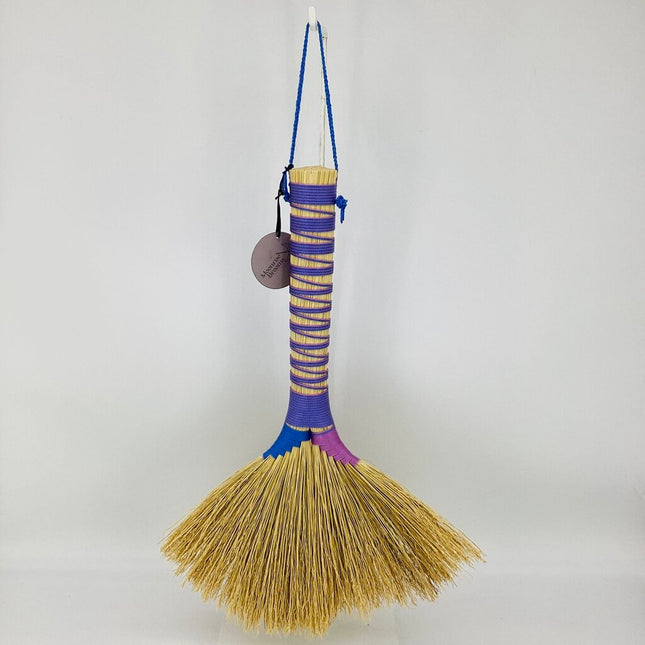 Double Turkey Wing Whisk Broom, purple and blue, MDT204