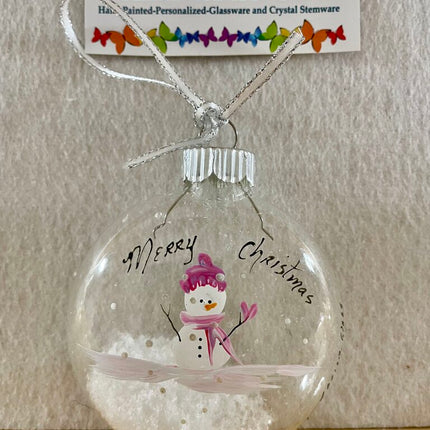 Baby's 1st girl glass ornament