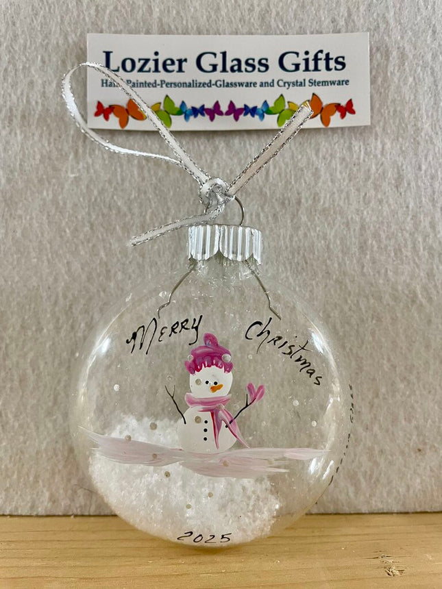 Baby's 1st girl glass ornament