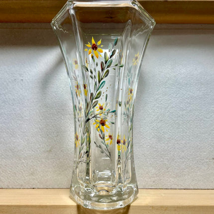 Sunflower eucalyptus Hexi vase