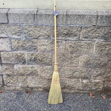 Braided Flat Broom, rainbow with pink, MB29