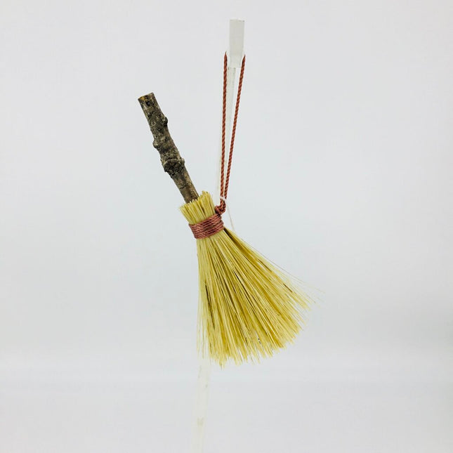 Broom Ornament, rosy brown