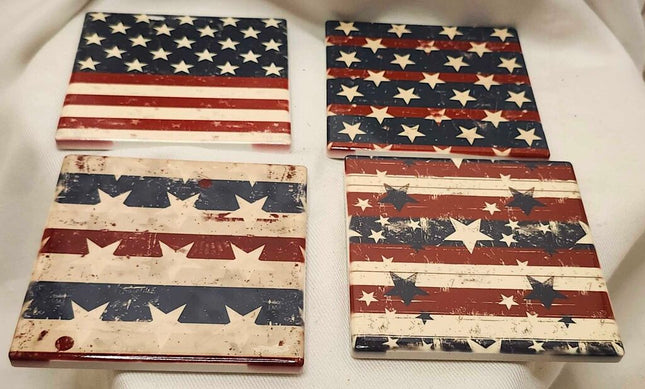 4 pack coaster set- Flag variety