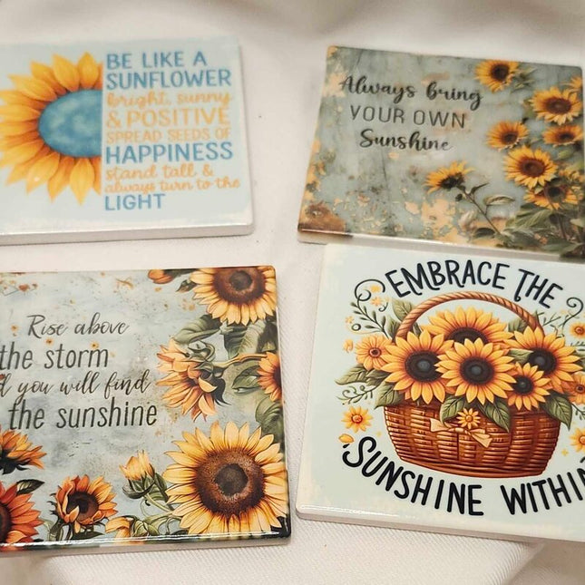 4 pack coaster set- Sunflower variety