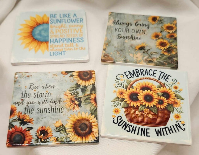 4 pack coaster set- Sunflower variety