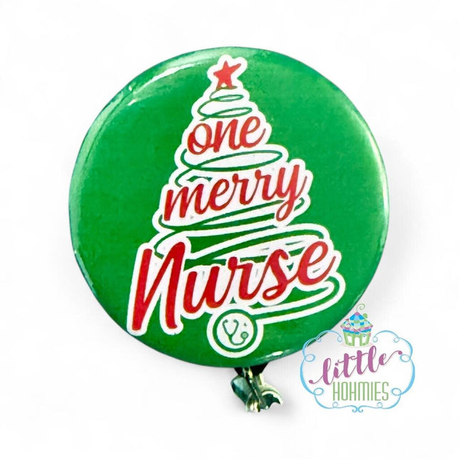 Button Badge Reel - Merry Nurse