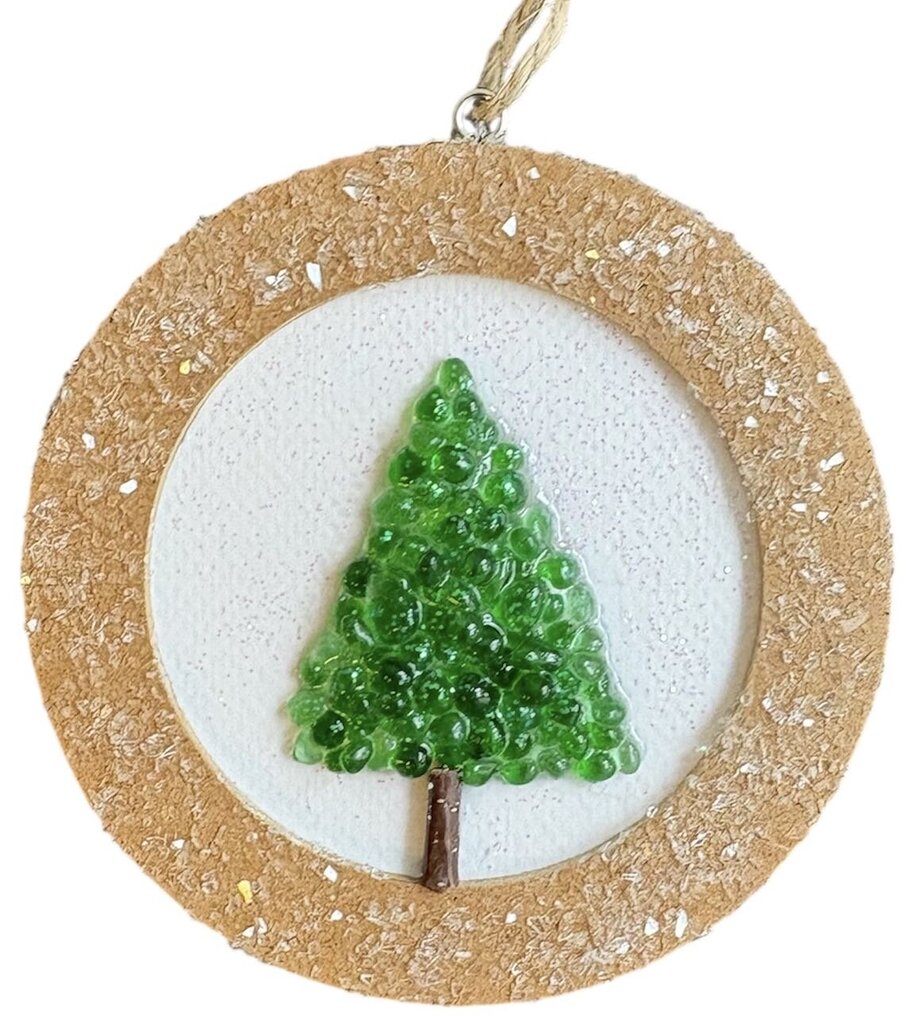 Ornament, resin Christmas tree clustered glass balls