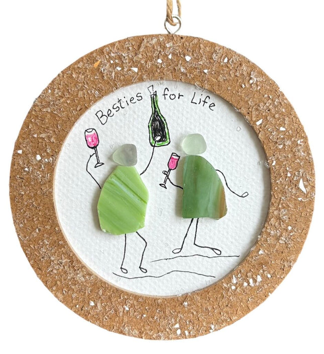 Ornament, glass girls, Besties for life