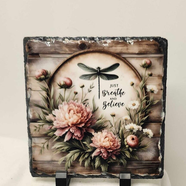 Shelf sitter- Just breathe slate