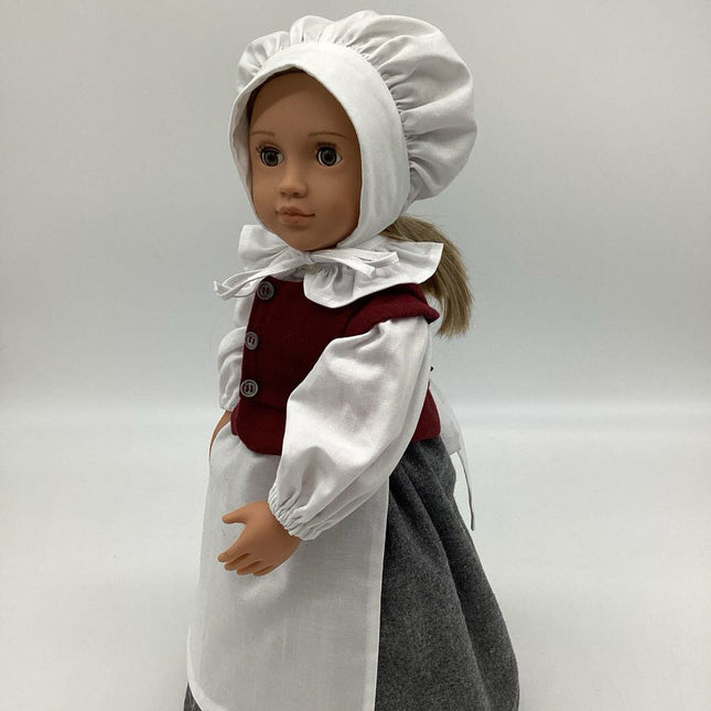 Pilgrim outfit Femaile complete with Bonnet and shoes apron chemise skirt vest socks bloomers ruffled collar