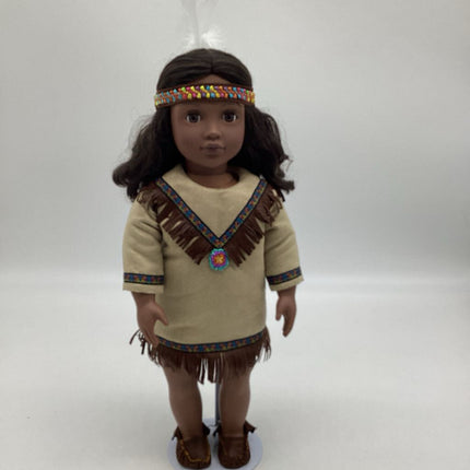 Native American outfit with headband and moccasins