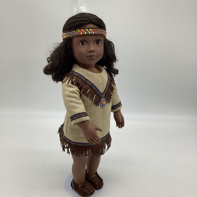 Native American outfit with headband and moccasins