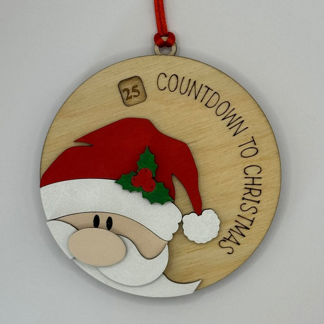 Santa Countdown To Christmas Ornament