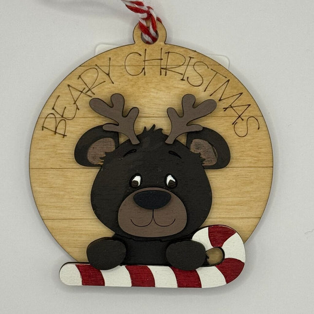 Candy Cane Bear Ornament