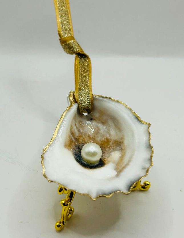 Natural Oyster Ornament with Pearl (Kittery, ME)