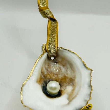 Natural Oyster Ornament with Pearl (Kittery, ME)