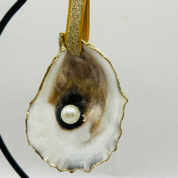 Natural Oyster Ornament with Pearl (Kittery, ME) - view 5