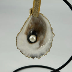 Natural Oyster Ornament with Pearl (Kittery, ME) - view 7