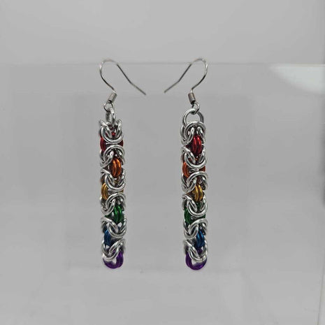 Silver Rainbow Byzantine Earrings