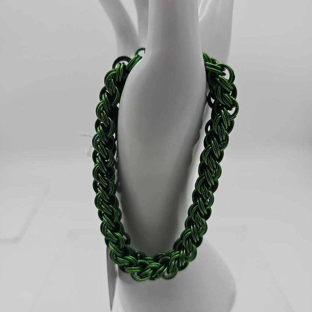 Green Anodized Aluminum KVB Bracelet 8 inches