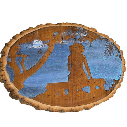 Girl on Bench Under the Moon