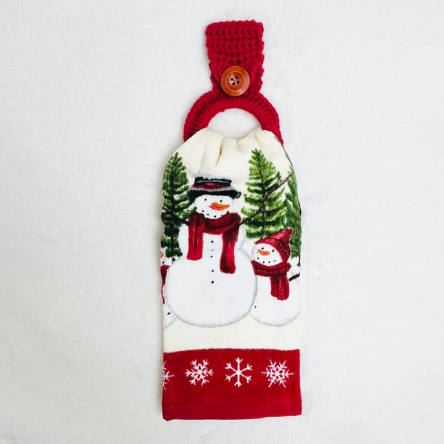 Hanging Towel Set - Snowman with Snowflakes