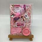 white paper with little pink flowers, pink decor