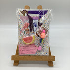 confetti paper with pink decor