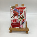 red striped paper, red decor