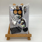 Black stripe paper with black decor