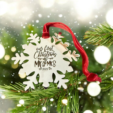 First Christmas Mr & Mrs Ornament Snowflake