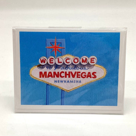 ManchVegas - Manchester NH Vegas Sign Greeting Card