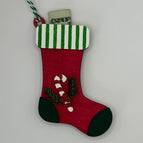 Red and Green with Green & Wht Striped Cuff and Trim