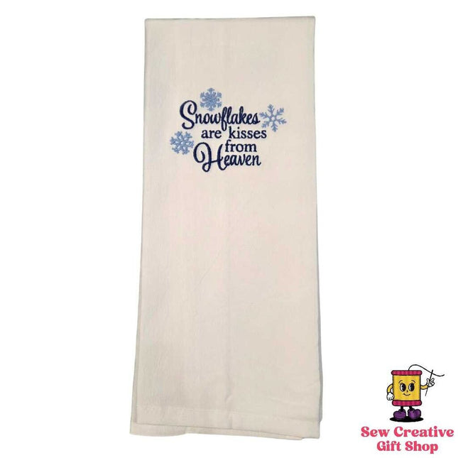 Snowflakes are kisses from heaven Embroidered Towel