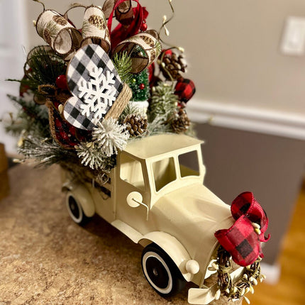 Winter Farmhouse Truck Arrangement