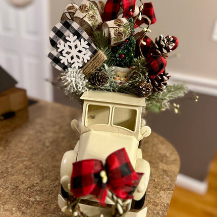 Winter Farmhouse Truck Arrangement