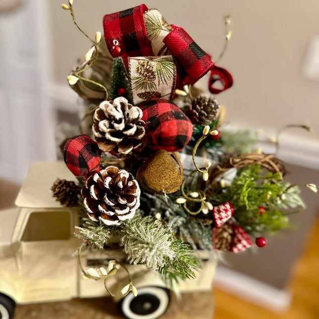 Winter Farmhouse Truck Arrangement