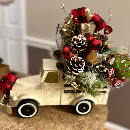 Winter Farmhouse Truck Arrangement